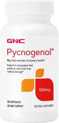 GNC Pycnogenol 100mg Supplement Supports Circulatory Health 30 Servings