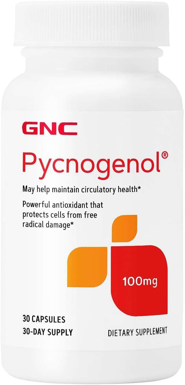 GNC Pycnogenol 100mg Supplement Supports Circulatory Health 30 Servings
