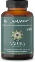 Natura Health Products InflamAway Supplement - Modulate a Healthy Inflammatory Response - Featuring Boswellia Serrata Bromelain Ginger Black Pepper (BioPerine) and Chinese Skullcap (90 Capsules)