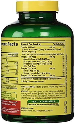 Spring Valley Fish Flax &amp Borage Oil Dietary Supplement Softgels 120 Count (Pack of 2)