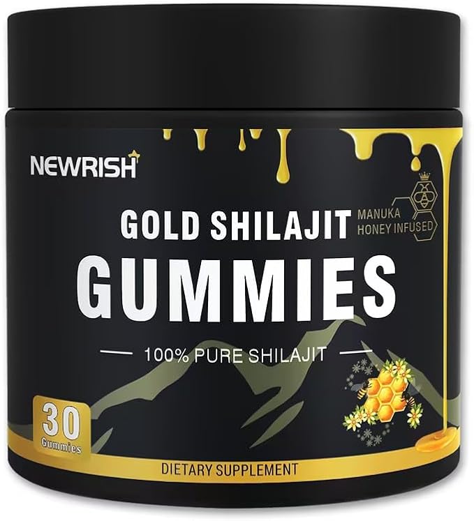 Shilajit Gummies l Manuka Honey | Himalayan shilajit |No Added Sugar I Ashwagandha Gokshura| Fulvic Acid &amp 85+ Trace Minerals I for Men Women I Non-GMO I 100% Natural &amp Organic I 30 Gummy