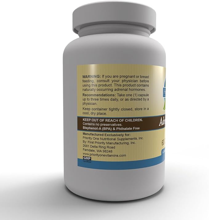 Priority One Vitmains Adrenal 160 60 Capsules Adrenal Support