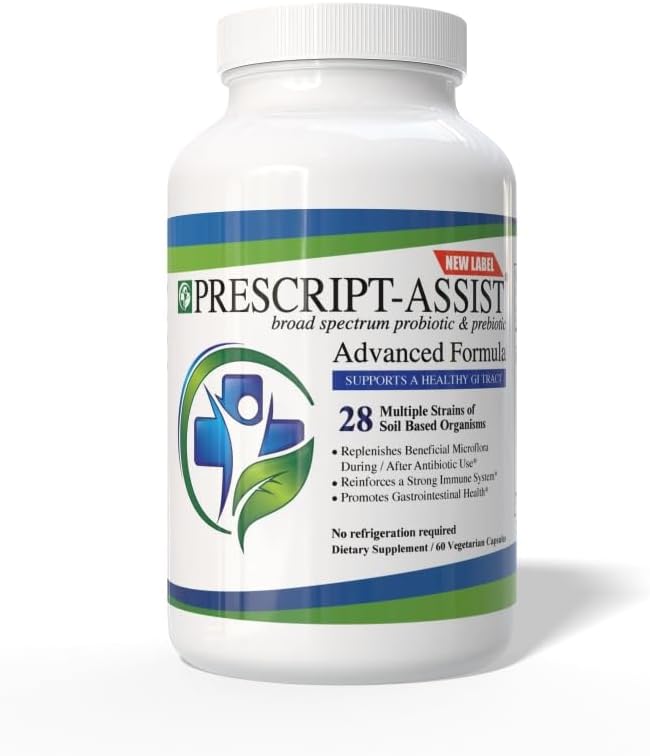 Prebiotics &amp Probiotics for Digestive &amp Immune Health with Pea Protein Advanced - Plant-Based 28 Strains Soil Microflora - Vegan Supports Muscle Recovery &amp Gut Health 60 Capsules by Pres