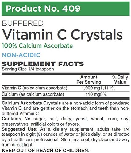 BUFFERED C Crystals (100% Pure Calcium ASCORBATE Non- Acidic)