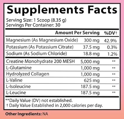 Better Booty Builder Powder - Creatine Monohydrate Supplement for Women Glutes &amp Muscle 5g Vegan Creatina w. Collagen Glutamine BCAAs &amp Hydration for Recovery + Energy Unflavored (250g 30 Se