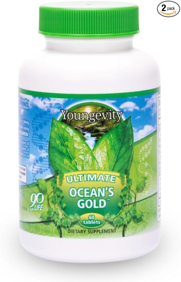 Youngevity Ultimate Ocean's Gold – Supports Thyroid Health Heart Function and Hormone Balance with Ocean-Derived Nutrients - 60 Tablets (Pack of 2)