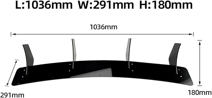 Rear Diffuser Lip Shark Fin for Benz CLA W117 CLA45 AMG 2016-2019 Black