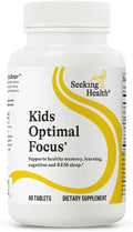 Seeking Health Kids Optimal Focus - Calming Supplement for Children - Supports Focus Healthy Mindset &amp Sleep† - 60 Chewable Tablets (30 Servings)