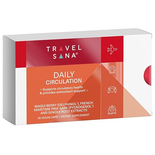 Daily Circulation | Super Antioxidants Supplement &amp Daily Circulatory Support | Maqui Berry (Delphinol) French Maritime Pine Bark (Pycnogenol) Ginger Root Extracts | 30 Servings
