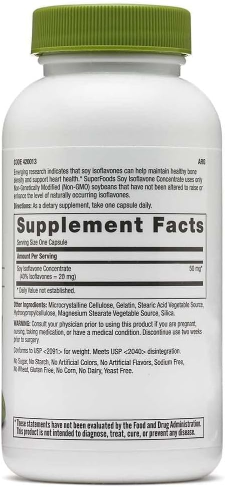 GNC SuperFoods Soy Isoflavone Concentrate 90 Capsules Supports for Bone and Heart Health