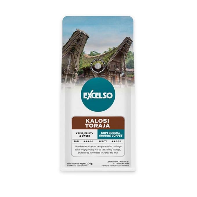 Excelso Kalosi Toraja Ground Coffee 200g (Pack of 1)