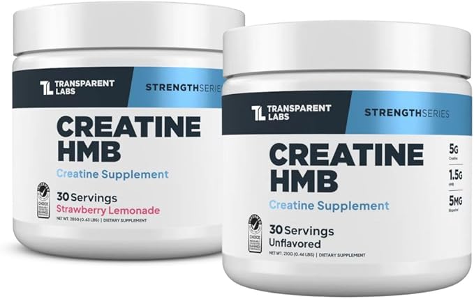 Transparent Labs Creatine HMB (30 Servings Strawberry Lemonade) &amp Creatine HMB Unflavored (30 Servings Unflavored)
