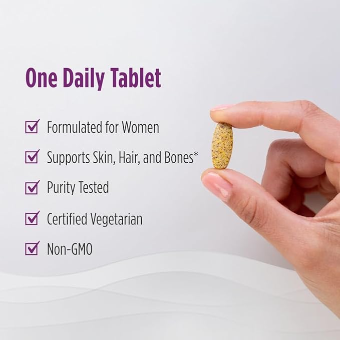 Nordic Naturals Women’s Multivitamin One Daily - Skin Hair Energy &amp Bone Support - Immunity Supplement - 20 Essential Nutrients - 30 Tablets - 30 Servings