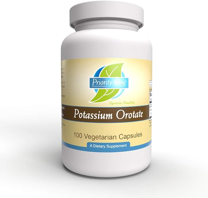 Priority One Vitamins Potassium Orotate 100 Vegetarian Capsules - Highly-Absorbable - Healthy Carbohydrate and Energy Metabolism* - Supporting a Healthy Cardiovascular System.*