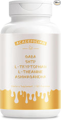 Ashwagandha Capsules with 5HTP 200mg Capsules L-tryptophan 1000mg L-theanine Supplement - 120 Count