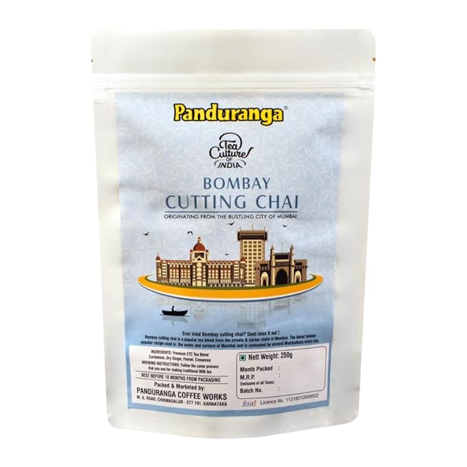 Panduranga Bombay Cutting Chai - Authentic Tea Blend from Mumbai Streets 250g Pack