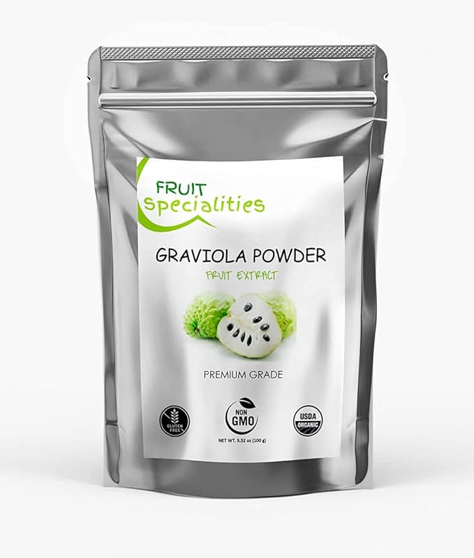 Graviola (Soursop) Organic Fruit Powder All-Natural Pure Graviola Fruit Powder Annona Muricata Guanabana (3.52 oz)