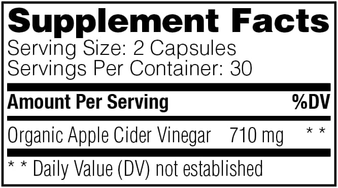Enzymedica Apple Cider Vinegar Healthy Weight and Digestive Support 60 Count