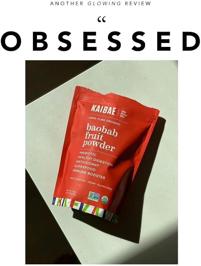 Premium Organic Baobab Powder | Prebiotic Fiber Superfood for Gut &amp Metabolic Health | Vitamin C + Polyphenols | Gluten-Free Non-GMO Vegan | 16 oz.