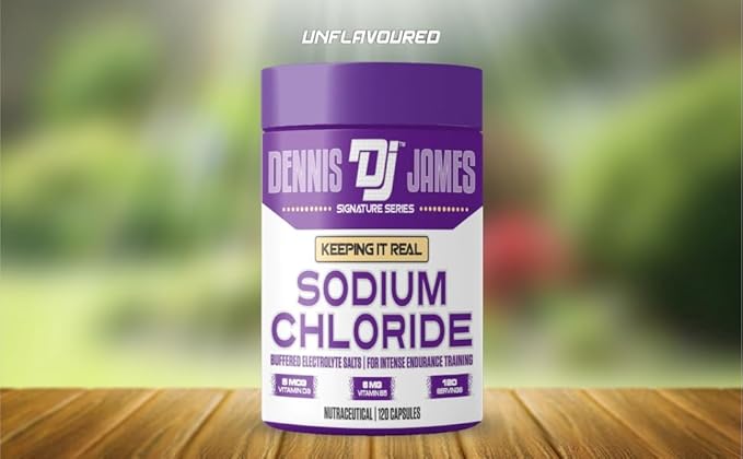 Dennis James Signature Series Sodium Chloride – 1000mg | 120 Capsules | Electrolyte Support Hydration Balance &amp Muscle Function | Non-GMO | 120 Servings