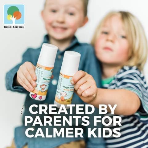 Magnesium Oil Calming Roll-On for Kids with Aloe Vera Roman Chamomile &amp Lavender Natural Relaxation Support for Anxiety Nervousness &amp Hyperactivity Gentle Formula for Daily Use 3 fl oz