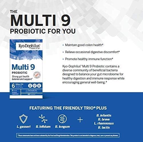 Kyolic Kyo-Dophilus Multi 9 Probiotic Strong Gut Health Balance and Support* 90 Capsules