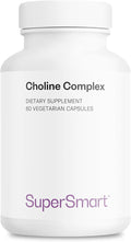 Supersmart - Choline Complex (Patented &amp High Strength) - with Choline Bitartrate GPC Choline &amp CDP Choline - High Potency Choline Supplements | Non-GMO &amp Gluten Free - 60 Vegetarian Caps