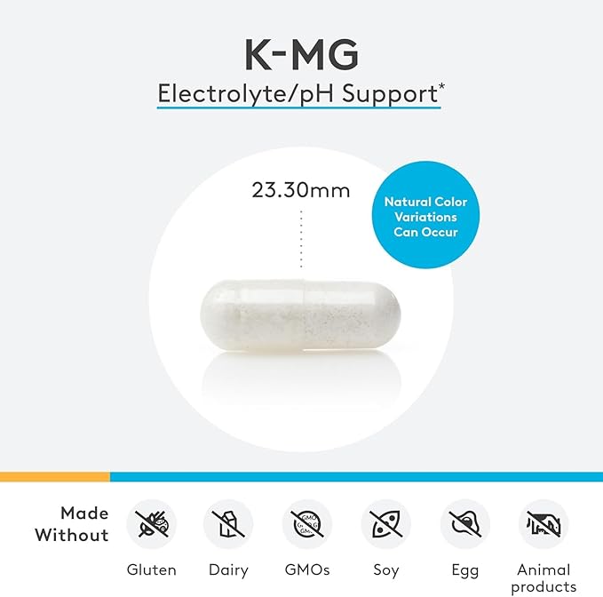 XYMOGEN K-Mg Citrate - Potassium &amp Magnesium Citrate - Electrolyte Muscle &amp Nerve Function Support - Vegan Gluten-Free &amp Non-GMO - 60 Capsules