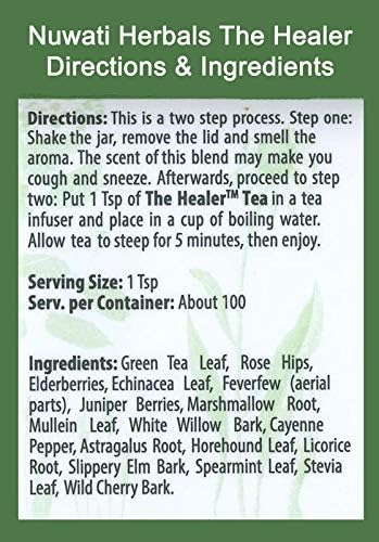 Nuwati Herbals - The Healer Tea – Supports Immune System and Respiratory Health – Herbal Tea for Women and Men Loose Leaf Tea 4 Ounces