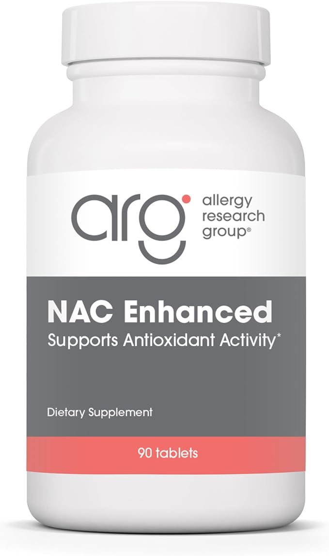 Allergy Research Group NAC Enhanced Supplement - N-Acetyl-L-Cysteine Glutathione Precursor Supports Immune Function Mucus Clearance - 90 Count