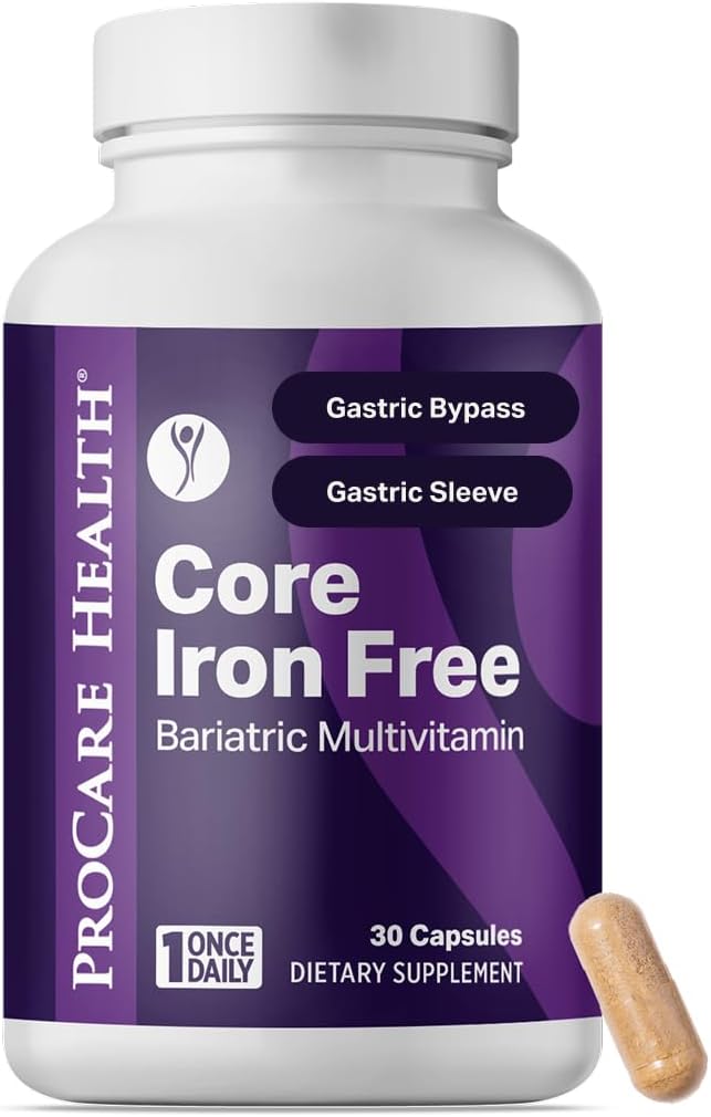 Procare Health Bariatric Multivitamin with Iron Free (30 Fast Dissolving Veggie Capsule) - Bariatric Vitamins for Gastric Sleeve &amp Gastric Bypass Bariatric Multivitamin Without Iron (1 Month Supp