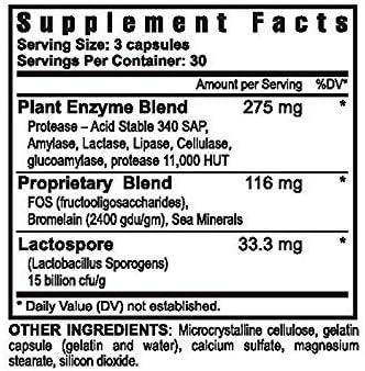 Enzymes Prebiotics &amp Probiotics Digestion Aid 90 Capsules - 2 Pack