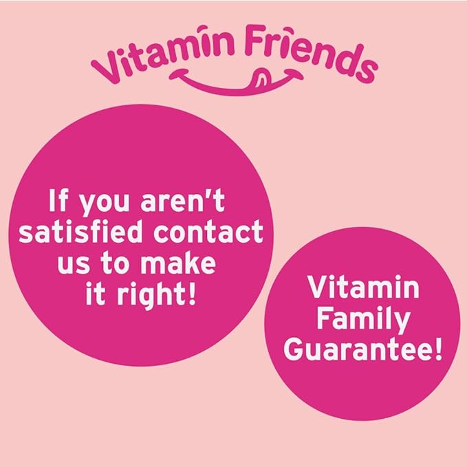 Vitamin Friends - Vegan Multivitamin &amp Iron for Kids - Daily Nutritional Support Gummies w/Ferrous Fumarate B-Complex Vitamin C Zinc Biotin - Body Function &amp Anemia - Strawberry Jam(60 Day