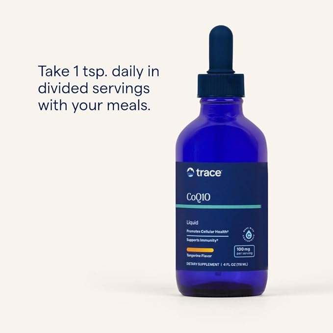 Trace Minerals CoQ10 - Cellular Health Supplement for Vitality Support - Cardiovascular Health &amp Immune Support - Natural Ingredients - Vegan &amp Gluten-Free - Tangerine Flavor - 4 fl oz (24 Ser