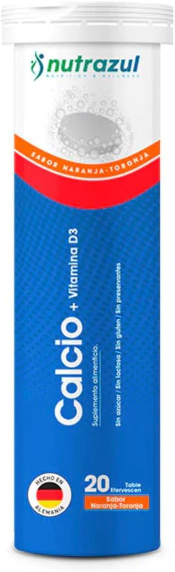 Nutrazul Calcium + Vitamin D3 Effervescent Tablets for Bone Health Maintenance 500 mg Calcium and 2.5 mcg Vitamin D3 Suitable Supplements for Women &amp Men Lemon-Lime Flavor 60 Tablets