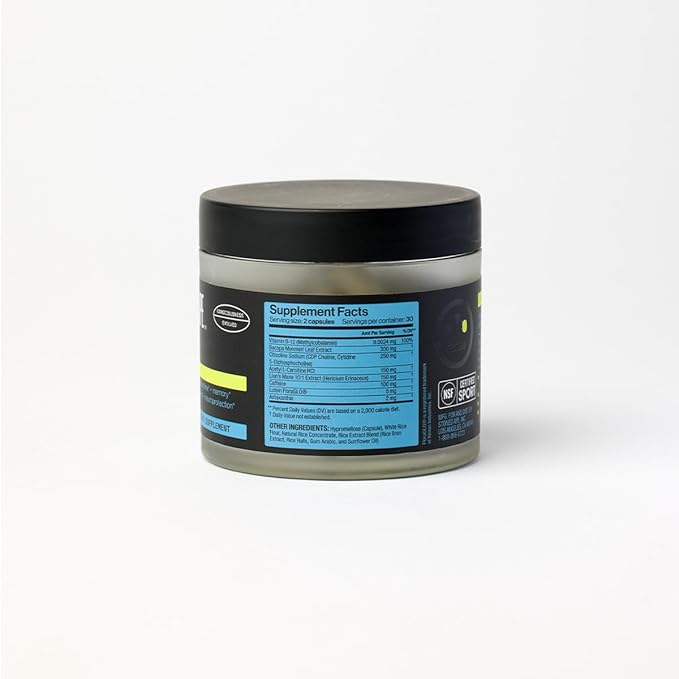 Stoned Ape Xnergy - Adaptogenic Nootropic - Supports Memory Focus Energy Mood Blue Light Filtering - ALCAR B12 Bacopa Astaxanthin Lutein Choline - Keto Paleo Vegan - NSF Sport Certified
