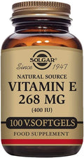 Solgar Vitamin E 268 mg (400 IU) 100 Vegetarian Softgels - Natural Antioxidant Skin &amp Immune System Support - Naturally-Sourced Vitamin E - Non-GMO Vegan Gluten Free Dairy Free - 100 Servings