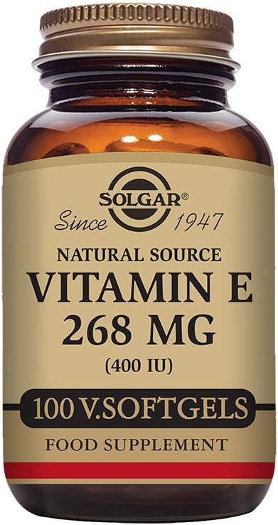 Solgar Vitamin E 268 mg (400 IU) 100 Vegetarian Softgels - Natural Antioxidant Skin &amp Immune System Support - Naturally-Sourced Vitamin E - Non-GMO Vegan Gluten Free Dairy Free - 100 Servings