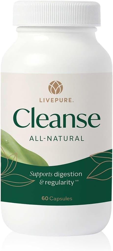 PURE Cleanse Capsules | Gentle Digestive Support for Women | Plant-Based Vegan &amp Non-GMO Formula | Supports Gut Health &amp Digestive Comfort | Clean Wellness Supplement | 60 Capsules