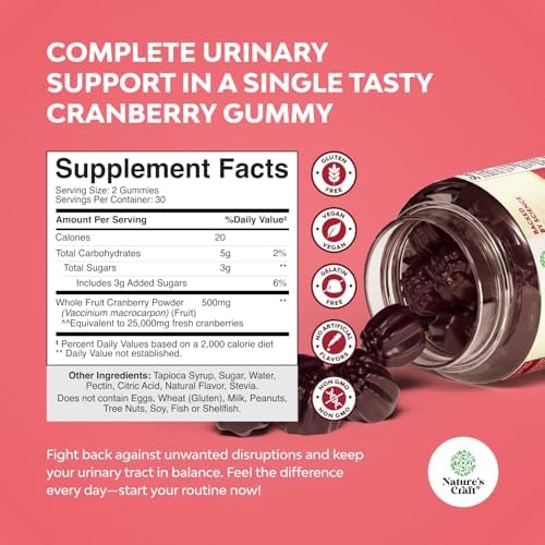 Bundle of Plant Based Omega 3 Gummies for Kids and Natural Cranberry Gummies for Women and Men - for Vision Immunity and Focus Support - for Urinary Tract Health Kidney Support Bladder and Immunity