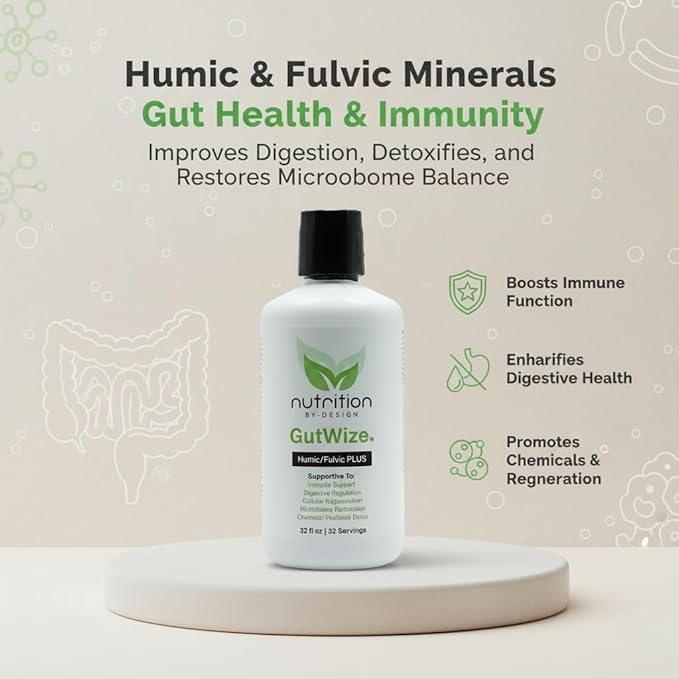 GutWize Total Health Bundle – 3 Bottles 100% Postbiotic + 3 Bottles Humic/Fulvic Blend – Gut &amp Digestive Support Microbiome Balance Natural Wellness Supplement Pack