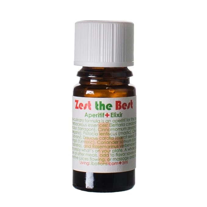 LIVING LIBATIONS - Organic Zest the Best Natural Digestion Aid | Natural Wildcrafted Vegan Clean Beauty (.17 fl oz | 5 ml)