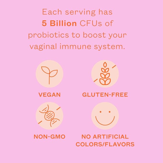Cheeky Bonsai Vaginal Probiotic Gummies for Women - Balanced pH Healthy Odor and Flora Support - 5 Billion CFUs - Juicy Strawberry Flavor 60 Count