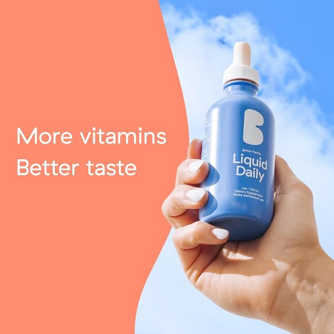 Better Family - Liquid Daily Multivitamin - All-in-One Wellness Drop - All Ages &amp Genders - Methylated Vitamins - No Sugar or Artificials - Gluten Free Non-GMO - Dietary Supplement - 2oz (60 ml)