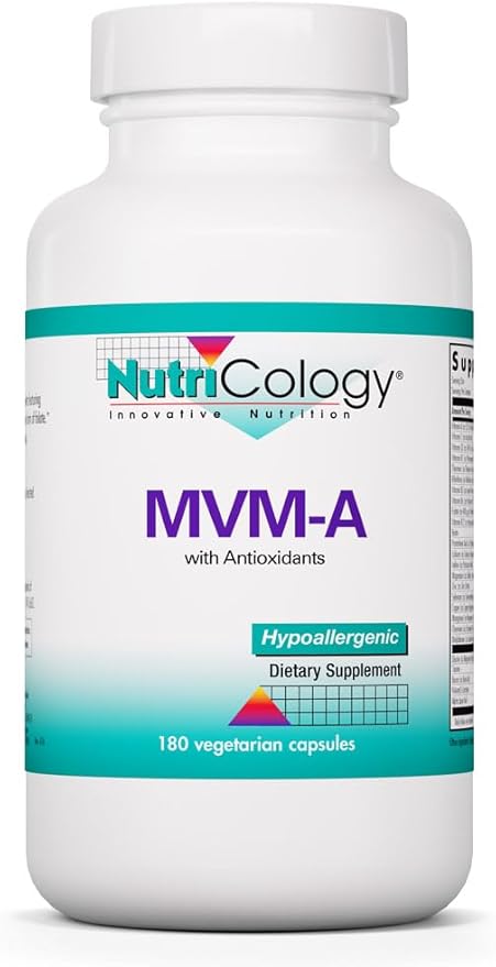 Nutricology MVM-A - Comprehensive Multivitamin Supplement with Minerals - Active B Vitamins Folate Iron &amp More - Antioxidant Activity &amp Overall Wellness Support - 90 Servings - 180 Capsules