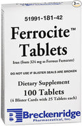 Breckenridge Ferrocite Tablets - 100 Tablets Pack of 3