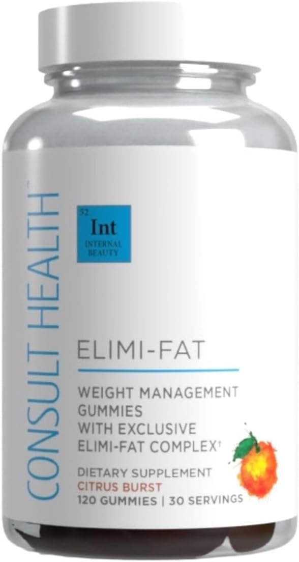 Consult Health ELIMI-Fat Apple Cider Vinegar Morosil Weight Management Gummies - Supports Weight Loss- Gluten Free Keto Vegan - Citrus Flavor 120 Count