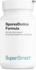 SuperSmart SporesBiotics Formula (Advanced Complex) - 3-in-1 Spore-Based Probiotics with Bacillus Clausii Subtilis Coagulans | Gluten Free &amp Vegetarian - 60 Gastro-Resistant Capsules