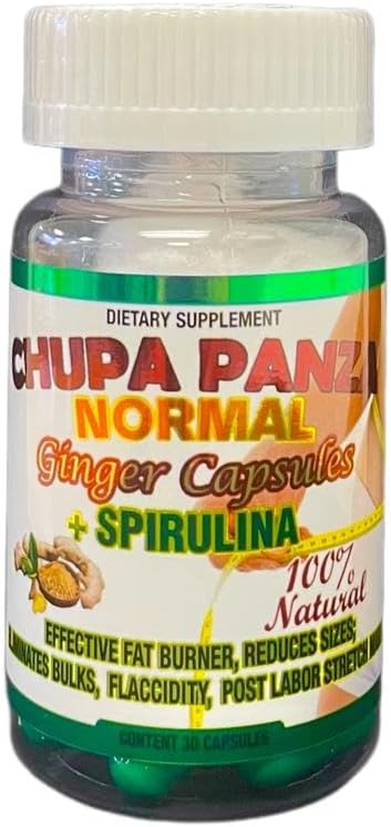 Chupa Panza Normal 30 Cap 100 Natural Capsulas de Jengibre Elimina Tallas!30 Count (Pack of 1)