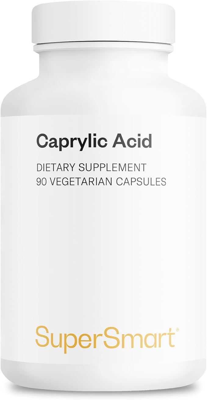 Supersmart Caprylic Acid Supplement 1350mg per Day (from MCT Oil) - Medium-Chain Triglycerides Saturated Fatty Acid - Octanoic Acid | No-GMO &amp Gluten Free - 90 Vegetarian Capsules